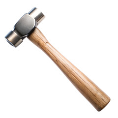 A sturdy hammer with a wooden handle, ideal for construction, woodworking, and DIY projects, showcasing quality and craftsmanship. Transparent or white isolated background.