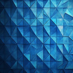 Canvas Print - Abstract blue geometric triangle pattern background