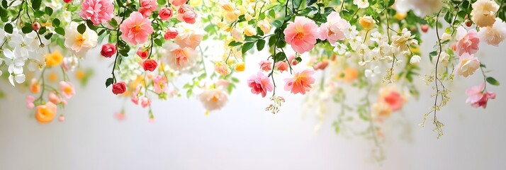 Wall Mural - Spring flowers hanging pattern nature.
