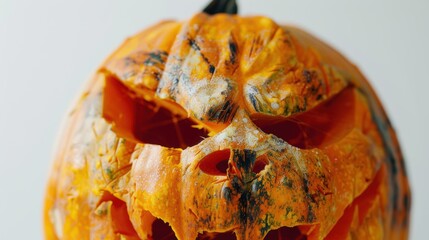 Wall Mural - Spooky halloween pumpkin with mold growing on orange skin