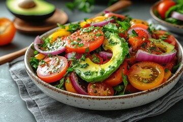 Avocado Tomato Salad with Red Onion