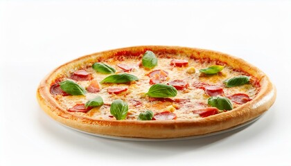 Wall Mural - pizza white background