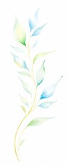 Wall Mural - a delicate, abstract illustration of a green and blue leaf, perfect for backgrounds, nature themes, 