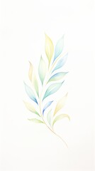 Poster - a delicate watercolor leaf illustration showcasing soft pastel colors and elegant shapes for botanic