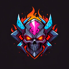 Sticker - Fiery Skull Emblem