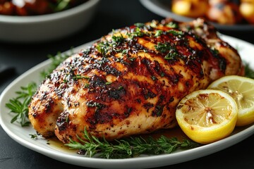 Wall Mural - Grilled Chicken with Lemon and Rosemary