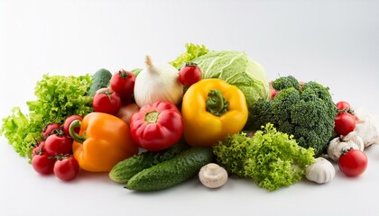 Wall Mural - colorful vegetables white background