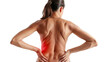 © Michael - Woman suffering from a lower back pain on transparent background