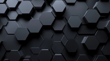 Wall Mural - Abstract Geometric Pattern of Black Hexagons