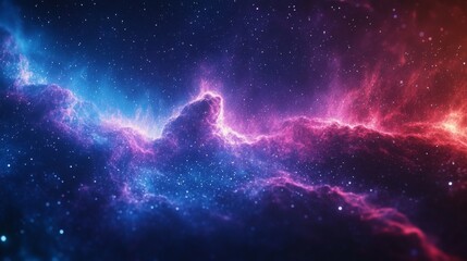 Wall Mural - cosmic nebula with blue and red hues