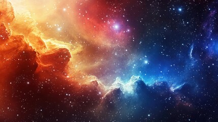 Wall Mural - a galaxy full of stars and colorful nebulae, with swirling clouds of gas and dust in deep outer spac