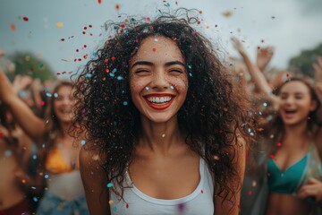 Canvas Print - Joyful Celebration with Confetti