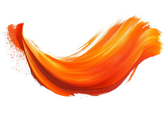 Wall Mural - The orange brush strokes on the white background create a sense of movement