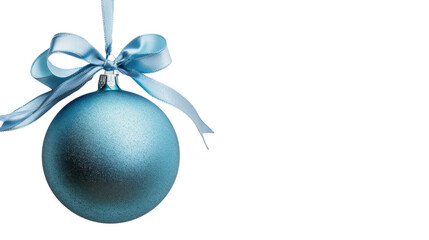 Blue decoration Christmas ball on transparent background