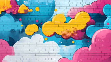 Wall Mural - background with graffiti