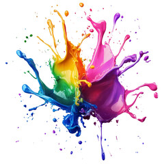 Sticker - A colorful splash of paint with a rainbow effect