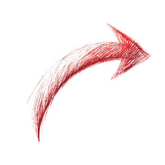 Poster - A red arrow is drawn in red marker on a white background