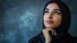 © Bangmunce - Hijab Young Lady in Thoughtful Pose. People Portrait and Expression Concept