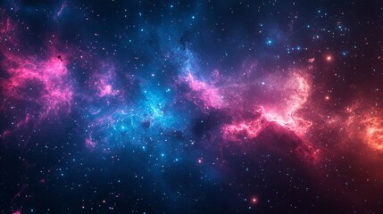 Wall Mural - cosmic nebula with starry background and pink and blue hues
