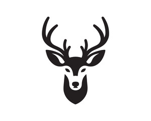 Wall Mural - 
Deer logo vector template. Deer head icon symbol vector illustration. Deer silhouette logo black and white.