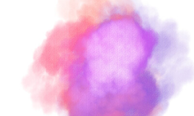 Transparent watercolor color smoke explosion texture overlay effect. Watercolor texture of clouds, paint brush strokes, paint stain strokes. Png file