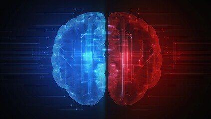 Digital Brain: Blue and Red