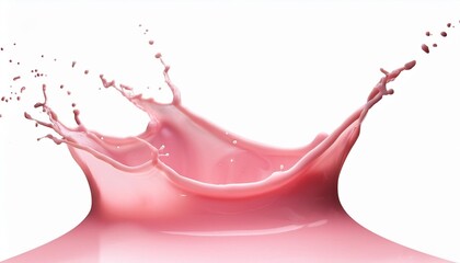 Wall Mural - splash of pink milky liquid similar to smoothie yogurt or cream cut out