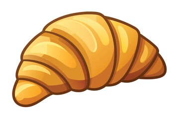 Wall Mural - French croissant, traditional puff pastry icon vector illustration on white background