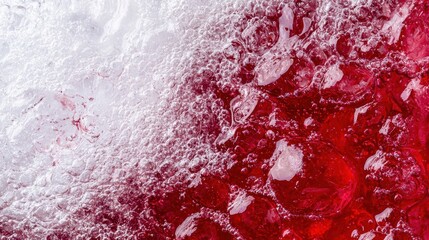 Wall Mural - Vibrant red and white abstract background with bubbles