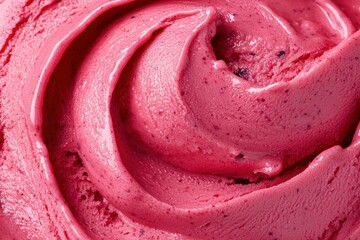 Poster - close-up of vibrant pink ice cream texture