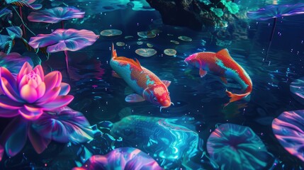 Fish swimming in an aquarium filled with vibrant coral reefs and tropical marine life underwater