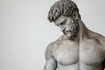 Canvas Print - Detailed sculpture of a muscular male figure