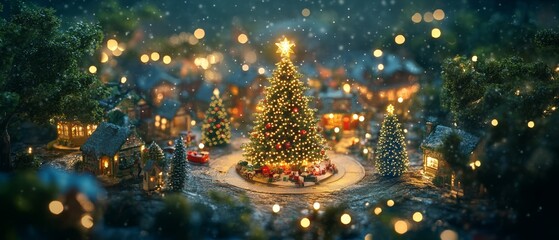 Wall Mural - merry christmas and happy new year bright colorful composition. xmas background with festive decorat