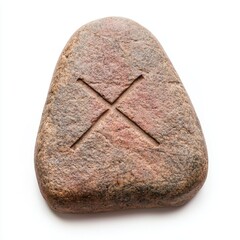 Sticker - Engraved stone with cross symbol