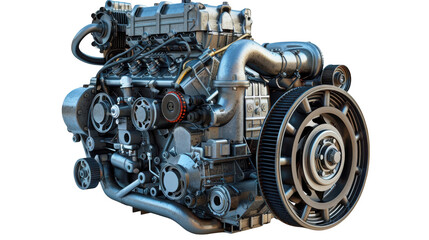 Powerful Engine  Detailed Car Engine   Industrial Engine Closeup