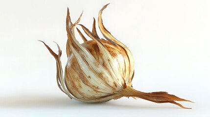 Wall Mural - 36. **A 3D render of a spoiled fennel bulb, showing brown, soft spots and wilted fronds, set against a clean white backdrop