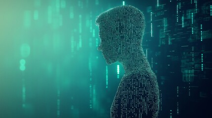 Digital Human Binary Code Data Stream