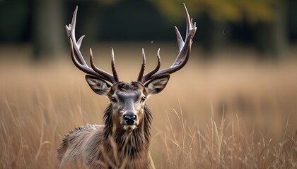 Canvas Print - Fallow deer in majestic rut display amidst UK landscape