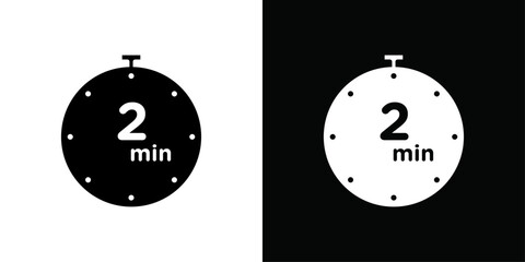 Wall Mural - Minute timer icon Thin line flat illustration