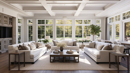 beautiful living room with hardwood floor in new luxury house