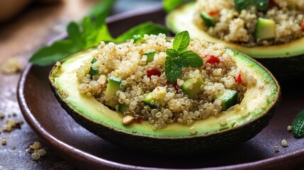 Wall Mural - Quinoa Stuffed Avocado - Healthy and Delicious Vegan Meal