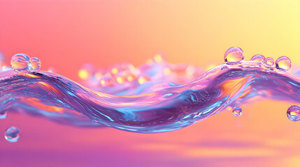 Wall Mural - Liquid Dream: Abstract Water Wave, Drops, and Vibrant Colors