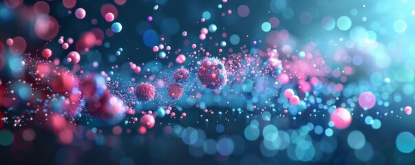 Wall Mural - Abstract Pink and Blue Bokeh Background