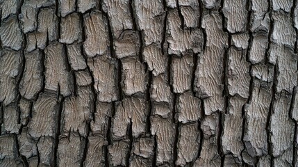 Poster - Close Up Texture of Tree Bark with Deep Cracks