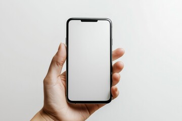 Hand Holding Smartphone Mockup Isolated created with Generative AI