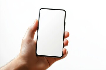 Hand Holding Smartphone Mockup Isolated created with Generative AI