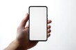 © dendyh7 - Hand Holding Smartphone Mockup Isolated created with Generative AI