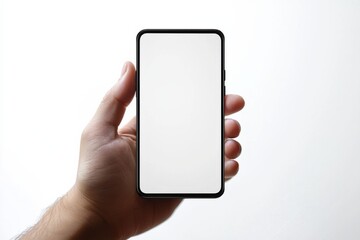 Hand Holding Smartphone Mockup Isolated created with Generative AI