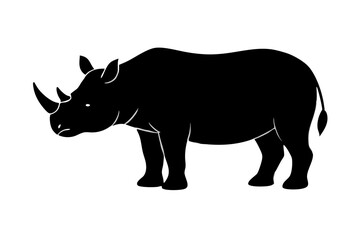 Wall Mural - rhinoceros vector silhouette, rhinoceros line art  animal