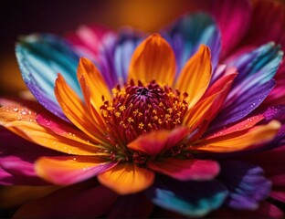 Poster - macro closeup photography of vibrant color flower as a creative abstract background